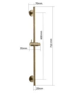 Душевая штанга Boheme Uno 420-CB брашированная медь